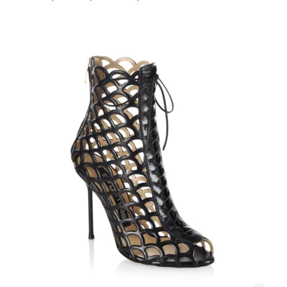 Sergio Rossi Mermaid Lace-up Booties
